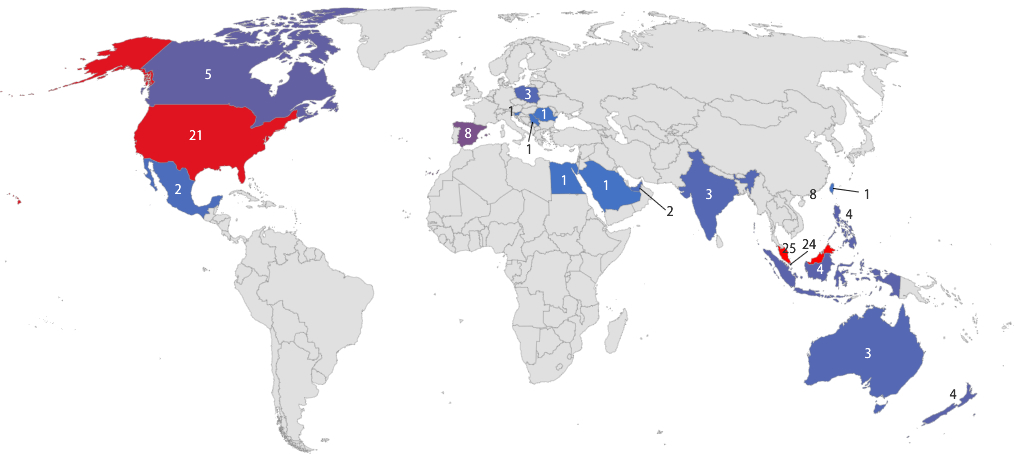 International Patients(2019-2024) Map